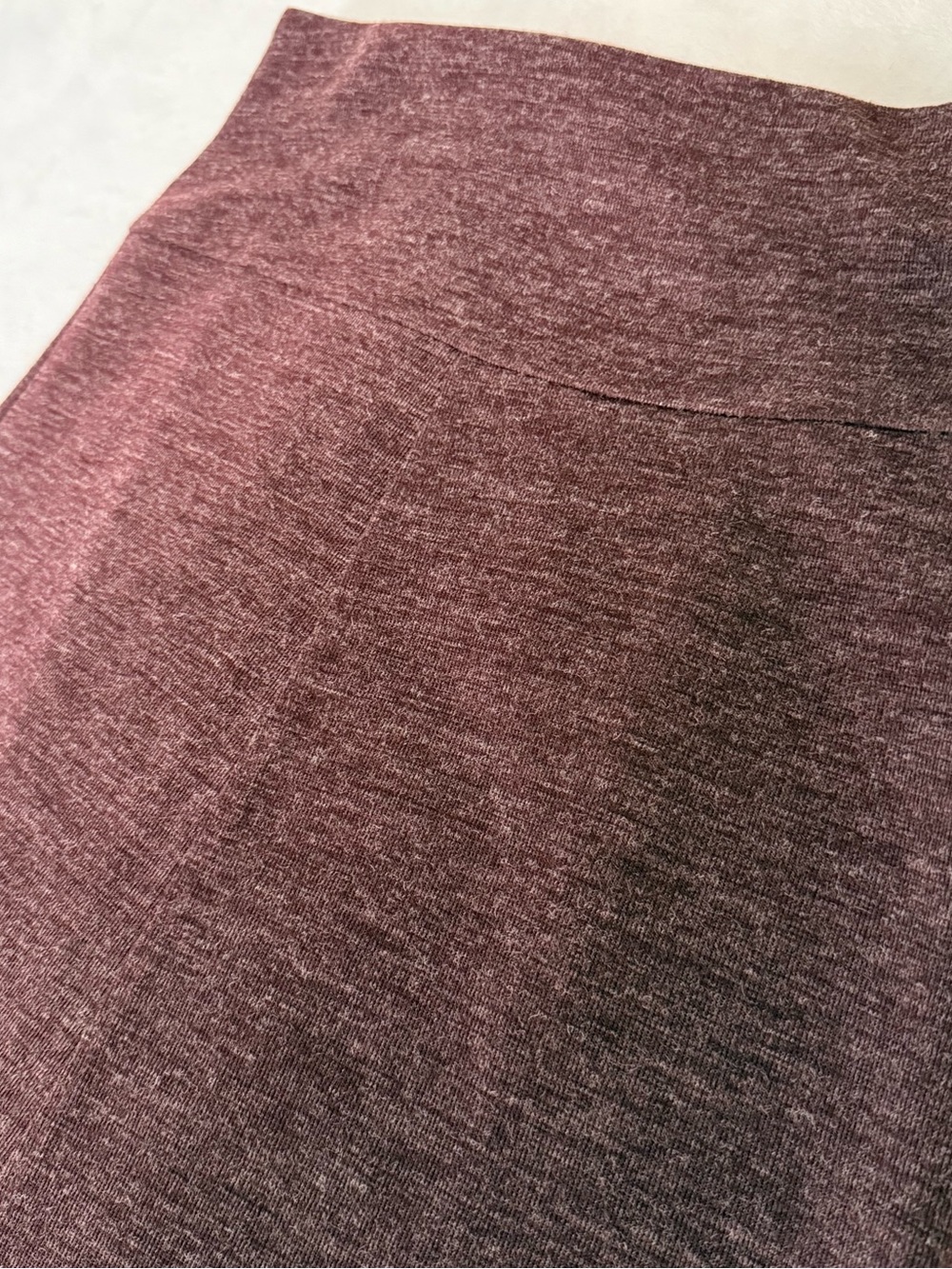 LOFT Womens Small Burgundy A Line Midi Skirt Pull On Stretch Knit Career Casual